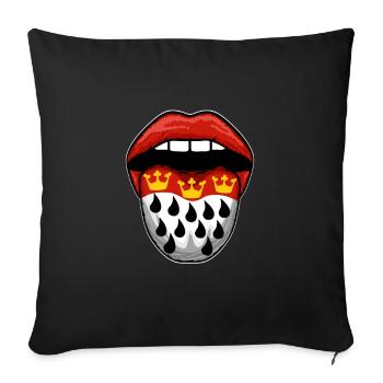 Karneval Fasching Köln - Sofakissenbezug 45 x 45 cm - Schwarz - Vorne