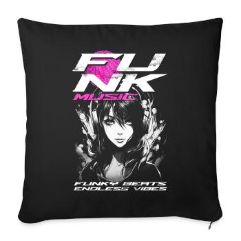 Funk Music - Sofa pillowcase 17,3'' x 17,3'' (45 x 45 cm) - black - Front
