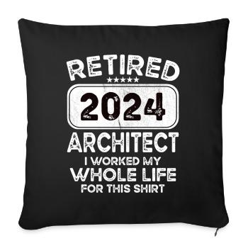 Retired Architect 2024 - Sofakissenbezug 45 x 45 cm - Schwarz - Vorne