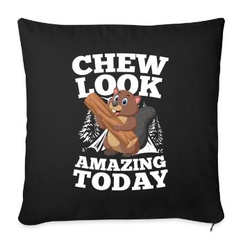 Team Beaver für einen Biberliebhaber und - Sofakissenbezug 45 x 45 cm - Schwarz - Vorne