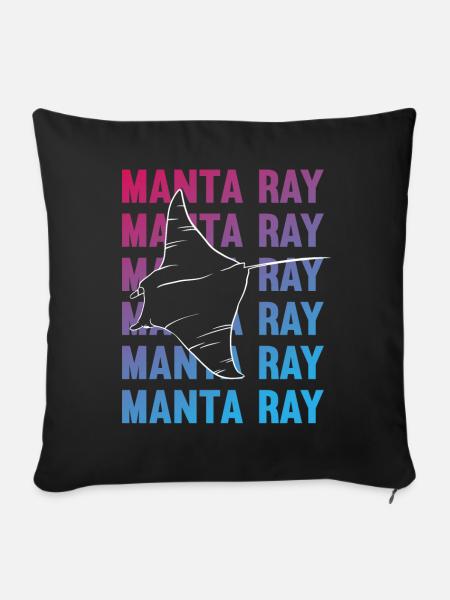 Eleganter Manta Ray Ozeanliebhaber - Sofakissenbezug 45 x 45 cm - Schwarz