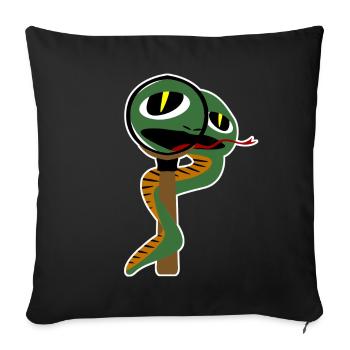 Snake Funny Reptiles Snakes - Sofa pillowcase 17,3'' x 17,3'' (45 x 45 cm) - black - Front