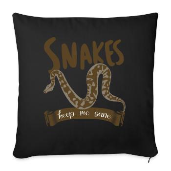 Snake Snakes - Sofa pillowcase 17,3'' x 17,3'' (45 x 45 cm) - black - Front