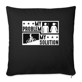 Mountain Biker My Problem My Pictogram Mom Dad - Sofakissenbezug 45 x 45 cm - Schwarz - Vorne
