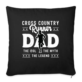 Coureur de cross-country Papa L’idole Le coureur de cross-country - Housse de coussin décorative 45 x 45 cm - noir - Devant