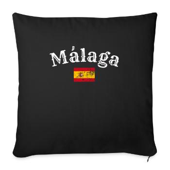 Malaga Vintage Spanien Spanische Flagge Spanier - Sofakissenbezug 45 x 45 cm - Schwarz - Vorne