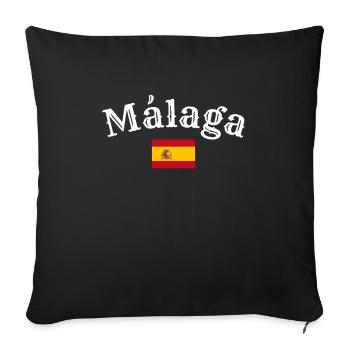 Malaga, Spain, Spanish flag, Spaniards - Sofa pillowcase 17,3'' x 17,3'' (45 x 45 cm) - black - Front