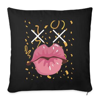 Mon costume embrasse les lèvres - Housse de coussin décorative 45 x 45 cm - noir - Devant