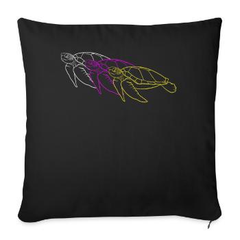 Trio tortues Sea Dream cadeau - Housse de coussin décorative 45 x 45 cm - noir - Devant