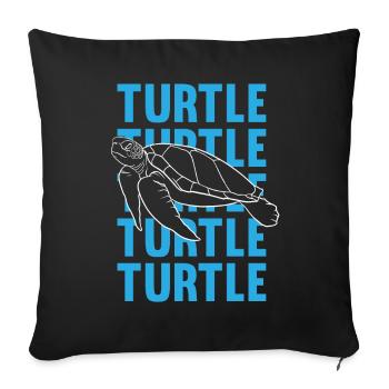 TURTLE Schattenbild Wortkunst Geschenk - Sofakissenbezug 45 x 45 cm - Schwarz - Vorne