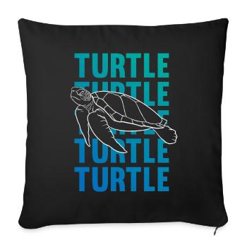 TURTLE Schattenbild Wortkunst Geschenk - Sofakissenbezug 45 x 45 cm - Schwarz - Vorne