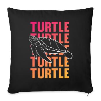 TURTLE Schattenbild Wortkunst Geschenk - Sofakissenbezug 45 x 45 cm - Schwarz - Vorne