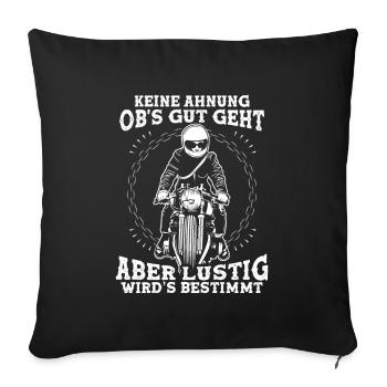 Je ne sais pas si ça va bien se passer mais ça va être une moto - Housse de coussin décorative 45 x 45 cm - noir - Devant