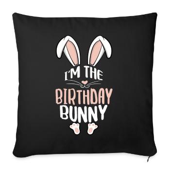 Je suis le lapin d’anniversaire - Housse de coussin décorative 45 x 45 cm - noir - Devant
