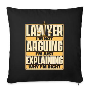 Je ne discute pas, j'explique simplement le conseil juridique - Housse de coussin décorative 45 x 45 cm - noir - Devant