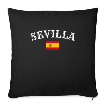 Seville, Spain, Spanish flag, Spaniards - Sofa pillowcase 17,3'' x 17,3'' (45 x 45 cm) - black - Front