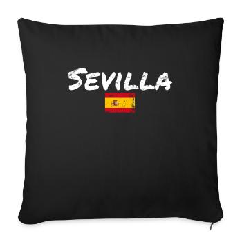 Seville Vintage Spain Spanish Flag Spanish - Sofa pillowcase 17,3'' x 17,3'' (45 x 45 cm) - black - Front