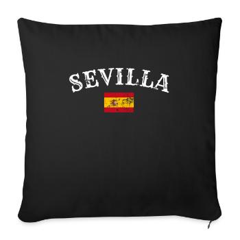 Sevilla Vintage Spanien Spanische Flagge Spanier - Sofakissenbezug 45 x 45 cm - Schwarz - Vorne