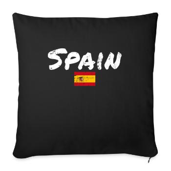 Spain Vintage Spanien Spanische Flagge Spanier - Sofakissenbezug 45 x 45 cm - Schwarz - Vorne