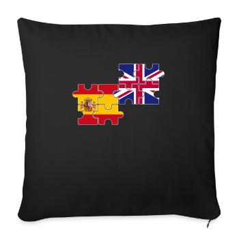 Spain UK Flag British Spanish - Sofa pillowcase 17,3'' x 17,3'' (45 x 45 cm) - black - Front