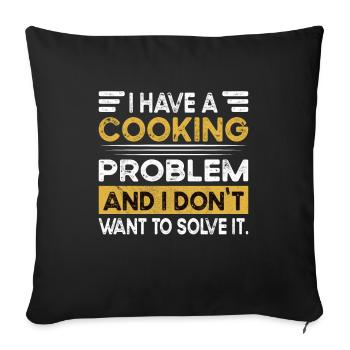 Cooking is my hobby - Sofa pillowcase 17,3'' x 17,3'' (45 x 45 cm) - black - Front