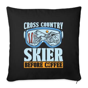 Cross Country Skier Before Ski Racing Coffee Lover - Sofa pillowcase 17,3'' x 17,3'' (45 x 45 cm) - black - Front