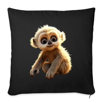 Gibbon Monkey Baby Monkey Little Gibbons Cute Monkey - Sofa pillowcase 17,3'' x 17,3'' (45 x 45 cm) - black - Front