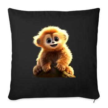 Gibbon Monkey Baby Monkey Little Gibbons Cute Monkey - Sofa pillowcase 17,3'' x 17,3'' (45 x 45 cm) - black - Front