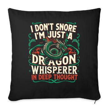Dragon Whisperer - Je ne ronfle pas - Housse de coussin décorative 45 x 45 cm - noir - Devant
