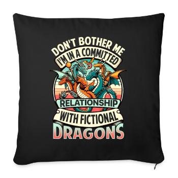 Fictional Dragons – A Committed Relationship - Sofa pillowcase 17,3'' x 17,3'' (45 x 45 cm) - black - Front