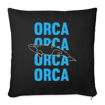 Schwertwal Orca Ozeanliebe - Sofakissenbezug 45 x 45 cm - Schwarz - Vorne