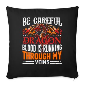 DRAGON’S BLOOD coule dans mes veines DRAGON BLOOD - Housse de coussin décorative 45 x 45 cm - noir - Devant
