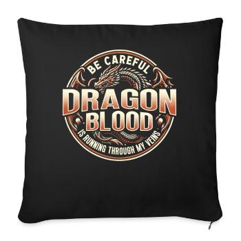 DRAGON’S BLOOD coule dans mes veines DRAGON BLOOD - Housse de coussin décorative 45 x 45 cm - noir - Devant