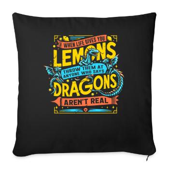 LES DRAGONS SONT RÉELS - Dire drôle que les DRAGONS sont là - Housse de coussin décorative 45 x 45 cm - noir - Devant