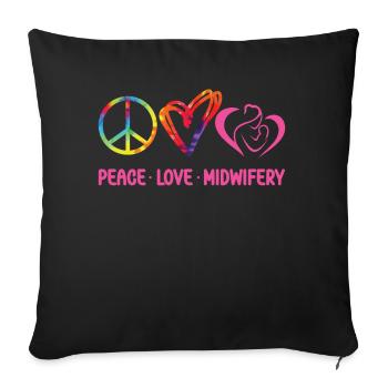 Nurse Midwife Birth Worker Tie Dye - Sofakissenbezug 45 x 45 cm - Schwarz - Vorne