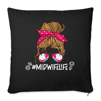 Nurse Midwife Birth Worker - Sofa pillowcase 17,3'' x 17,3'' (45 x 45 cm) - black - Front