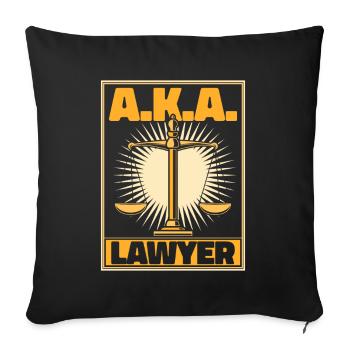 A.K.A. Avocat Conseiller juridique Procureur général - Housse de coussin décorative 45 x 45 cm - noir - Devant