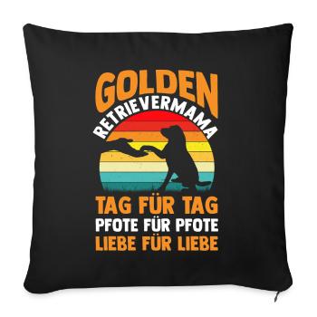 Dog Mom Mistress Dog Golden Retriever - Sofa pillowcase 17,3'' x 17,3'' (45 x 45 cm) - black - Front