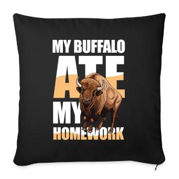 My Buffalo Ate My Homework - Sofakissenbezug 45 x 45 cm - Schwarz - Vorne