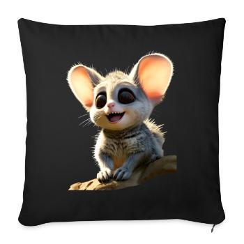 Galago Bush Bébé Singe Galagos Singe Mignon Galago - Housse de coussin décorative 45 x 45 cm - noir - Devant