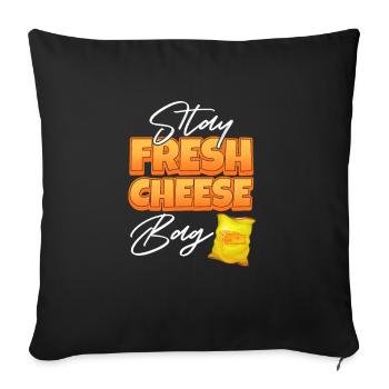Cheese Cheesecake Food Gift - Sofa pillowcase 17,3'' x 17,3'' (45 x 45 cm) - black - Front