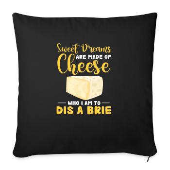 Cheese Cheesecake Food Gift - Sofa pillowcase 17,3'' x 17,3'' (45 x 45 cm) - black - Front