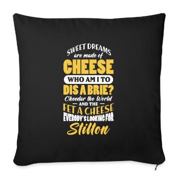 Cheese Cheesecake Food Gift - Sofa pillowcase 17,3'' x 17,3'' (45 x 45 cm) - black - Front
