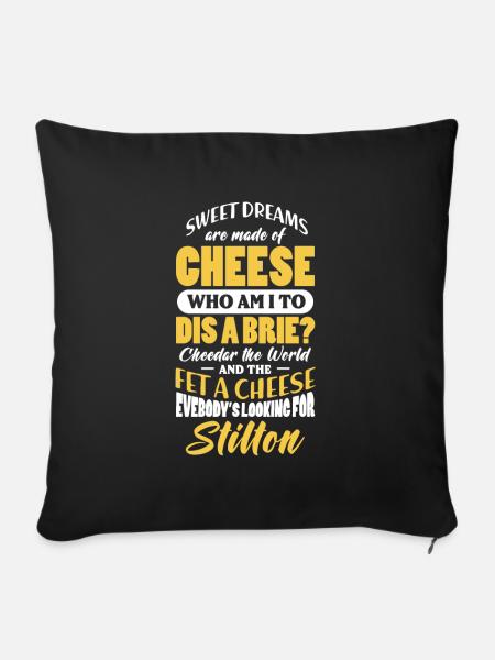 Käse Käsekuchen Essen Geschenk - Sofakissenbezug 45 x 45 cm - Schwarz