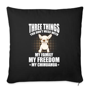 Chihuahua Dog Dog School Dog Owner Gift - Sofa pillowcase 17,3'' x 17,3'' (45 x 45 cm) - black - Front