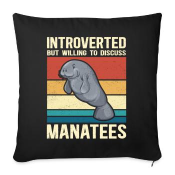 Lamantin lamantin lamantin lamantin cadeau - Housse de coussin décorative 45 x 45 cm - noir - Devant