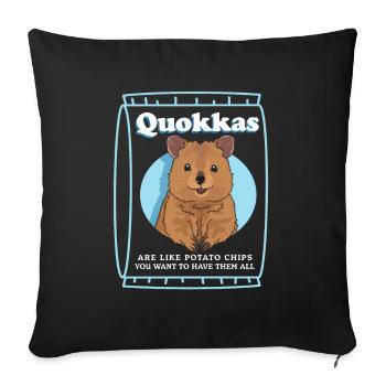 Quokka Kangourous à queue courte Quokkas cadeau - Housse de coussin décorative 45 x 45 cm - noir - Devant