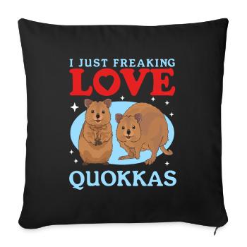 Quokkas Short-tailed Kangaroo Quokka Gift - Sofa pillowcase 17,3'' x 17,3'' (45 x 45 cm) - black - Front