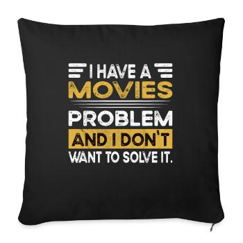 Movies is my hobby - Sofa pillowcase 17,3'' x 17,3'' (45 x 45 cm) - black - Front