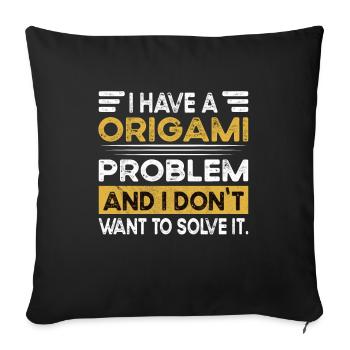 L’origami est mon passe-temps - Housse de coussin décorative 45 x 45 cm - noir - Devant